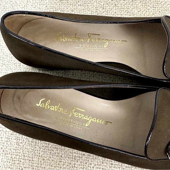 Salvatore Ferragamo Brown Loafers with Black Trim - Picture 7 of 8